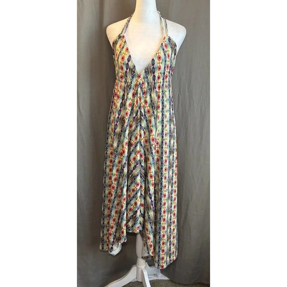 Anthropologie PQ Cover-Up Maxi Dress Cover Up Tie Back Beautiful Colorful Print